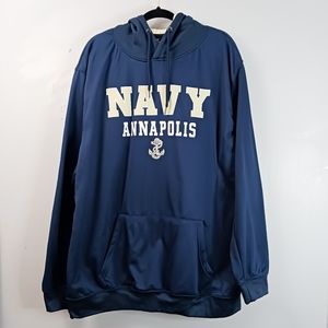 New Colosseum Navy Annapolis Hooded Sweatshirt Men Size L Blue Military Winter